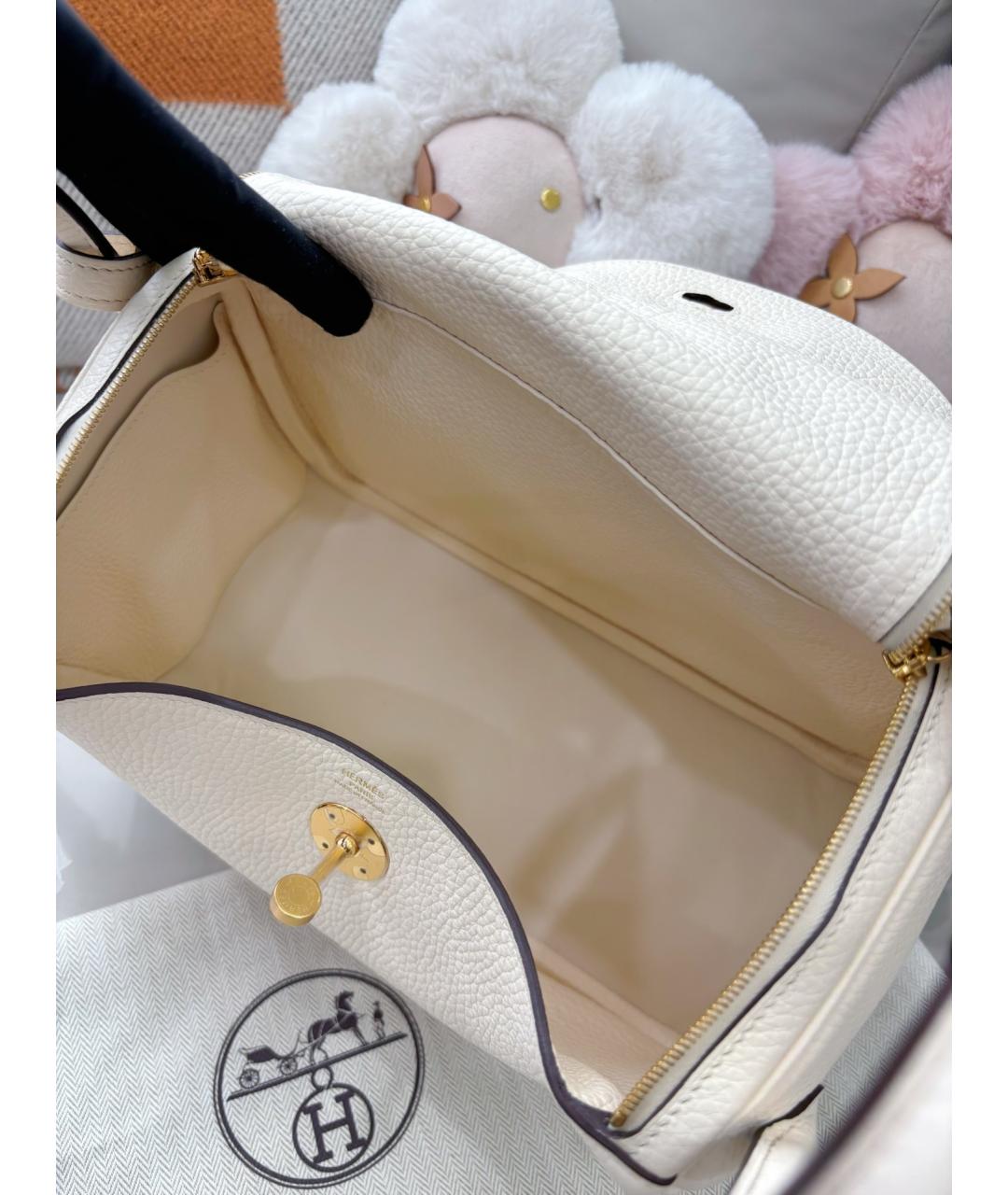 HERMES Белая кожаная сумка через плечо, фото 8