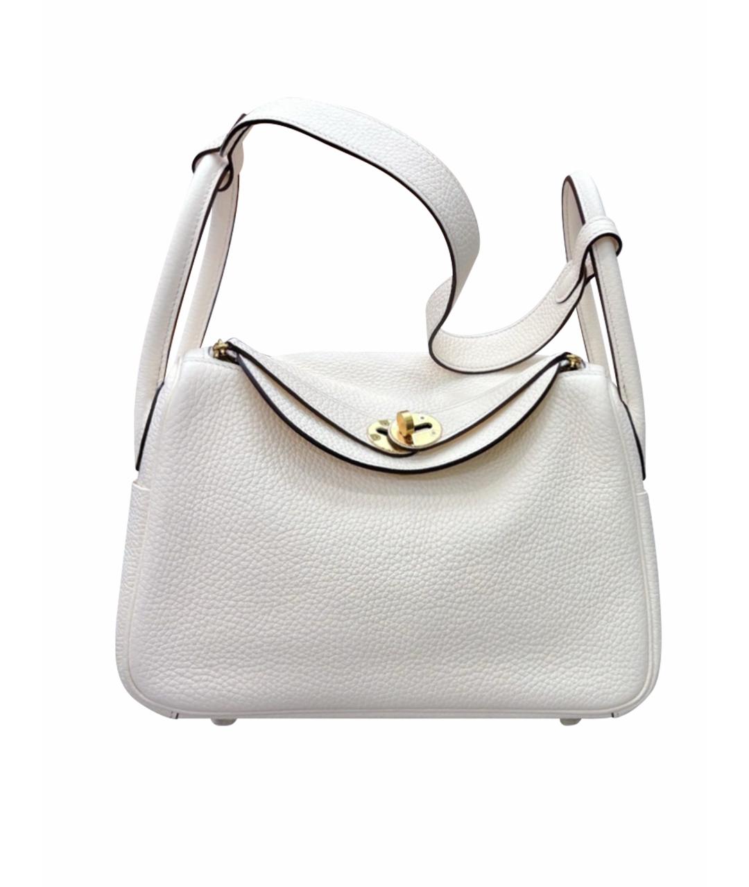 HERMES Белая кожаная сумка через плечо, фото 1