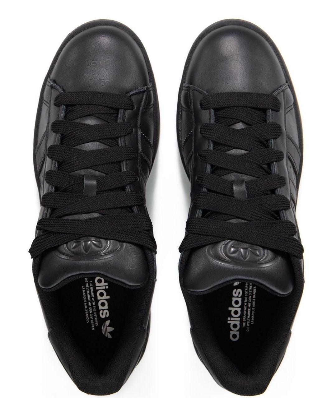 ADIDAS Черные кожаные низкие кроссовки / кеды, фото 2