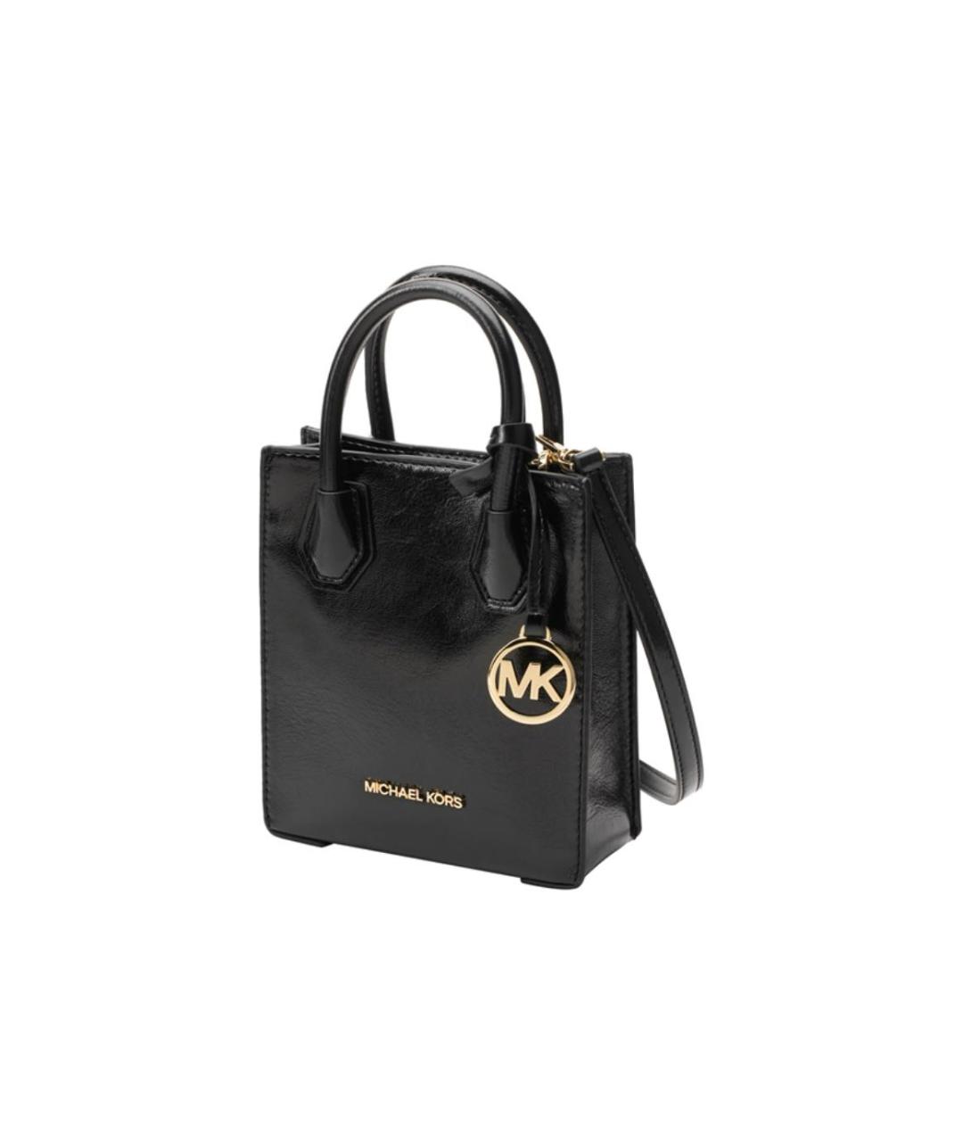 MICHAEL KORS Черная сумка через плечо из лакированной кожи, фото 3