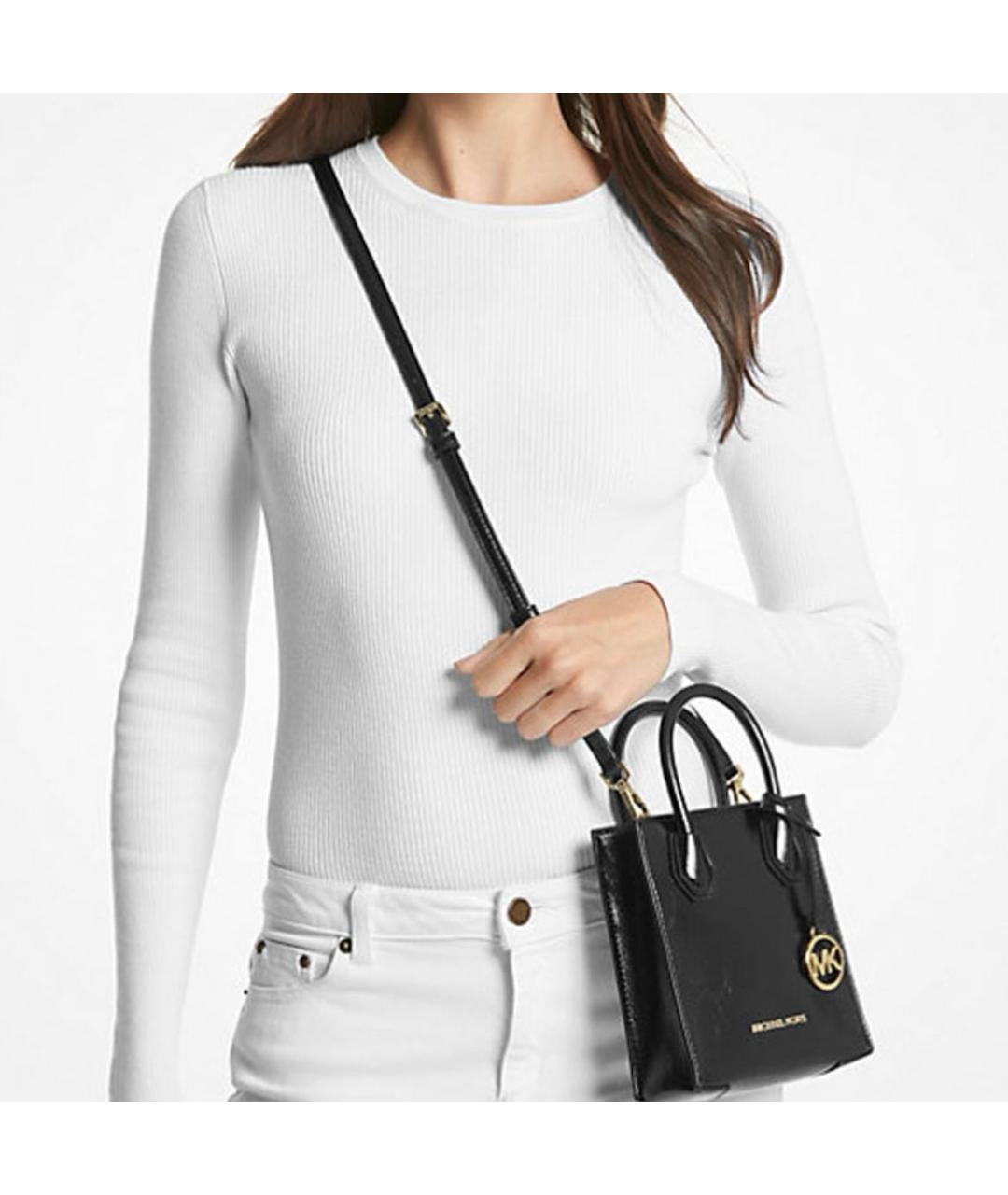 MICHAEL KORS Черная сумка через плечо из лакированной кожи, фото 7