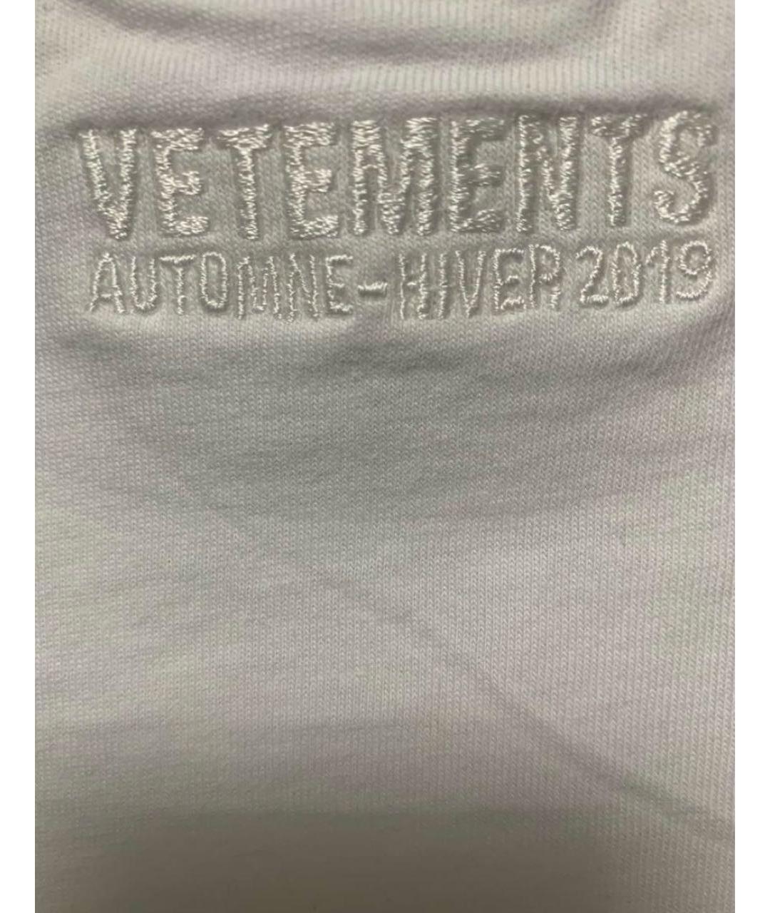 VETEMENTS Белая хлопковая футболка, фото 4