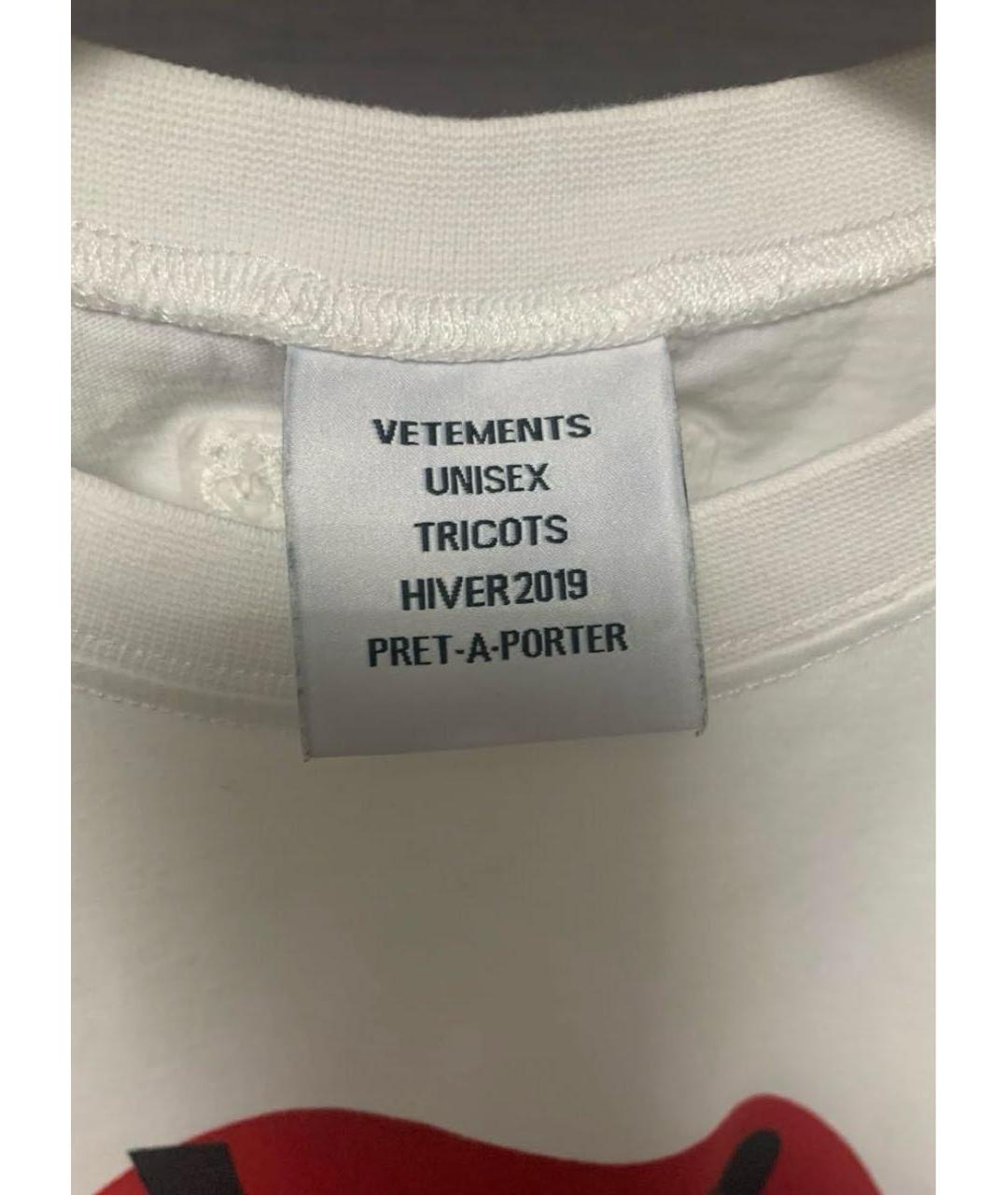 VETEMENTS Белая хлопковая футболка, фото 5