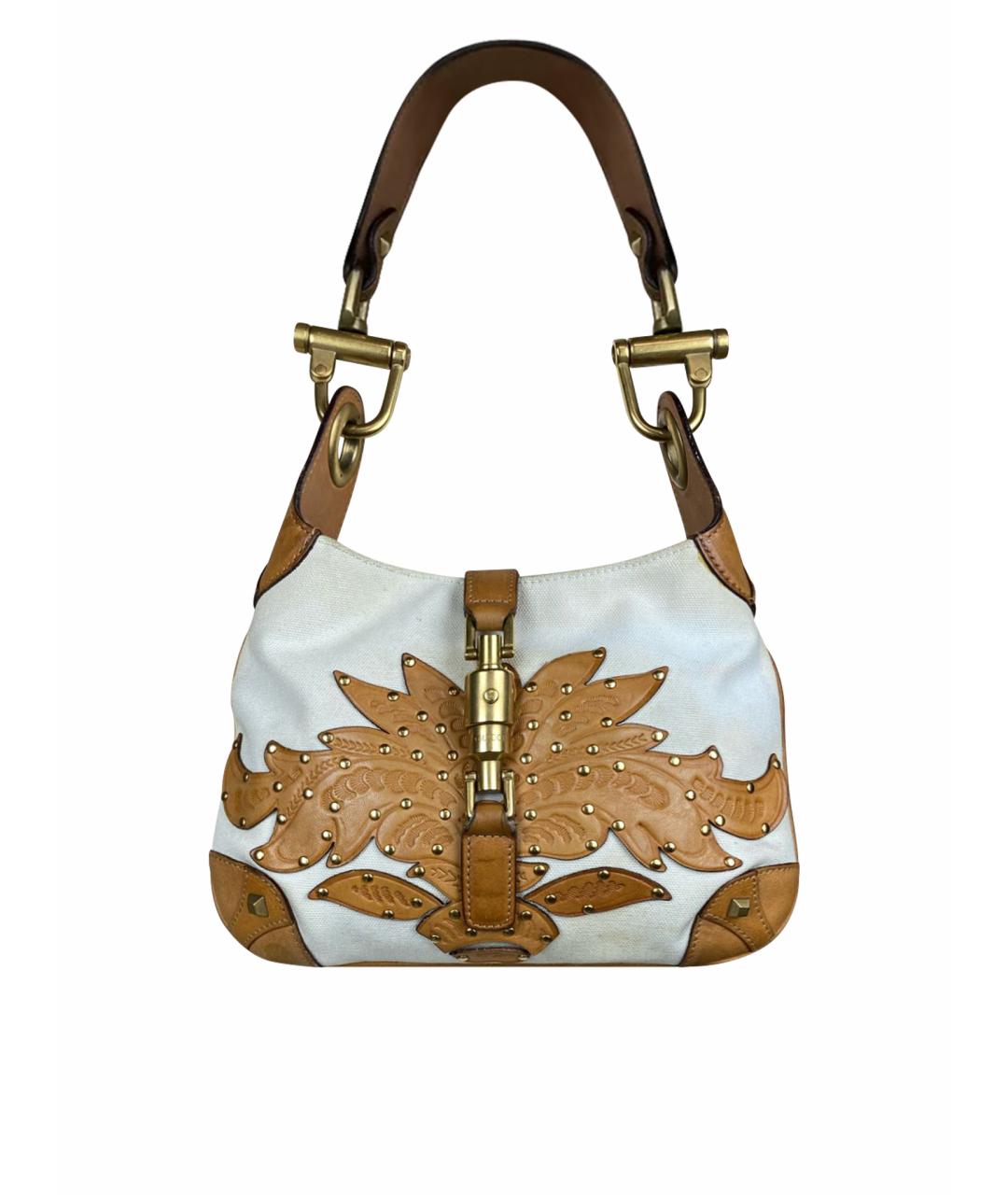 GUCCI Бежевая кожаная сумка через плечо, фото 1