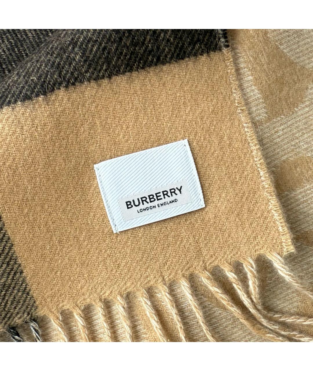 BURBERRY Бежевый кашемировый шарф, фото 3