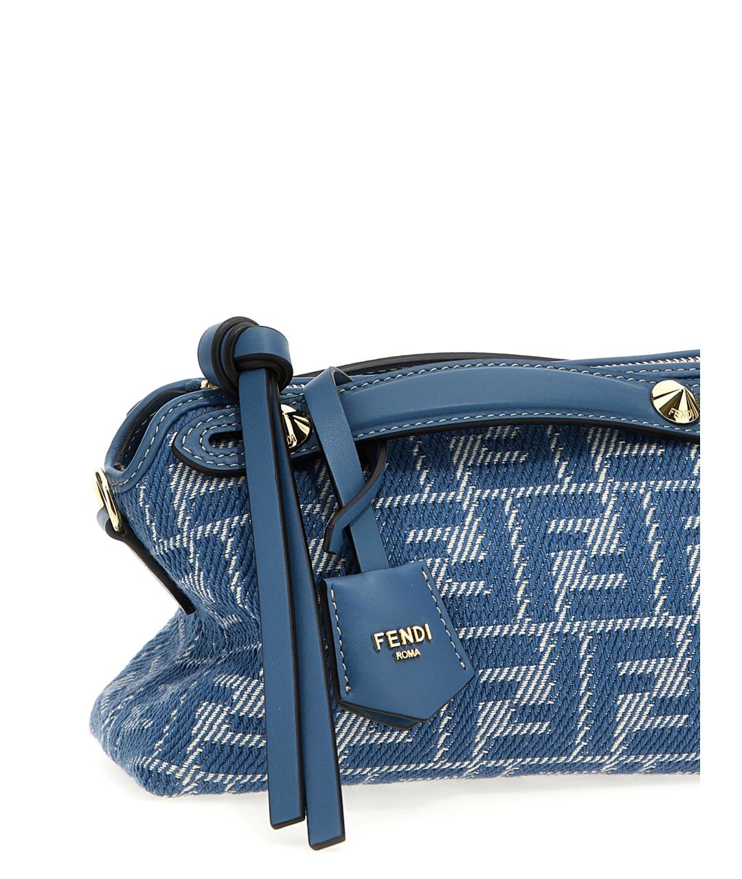 FENDI Голубая хлопковая сумка через плечо, фото 3