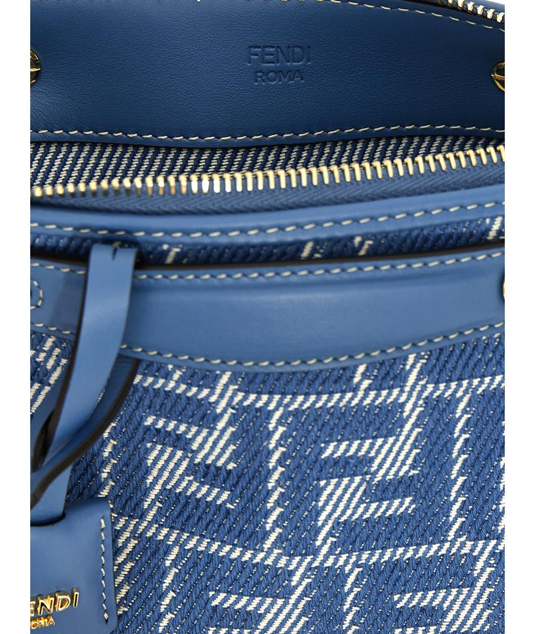 FENDI Голубая хлопковая сумка через плечо, фото 4