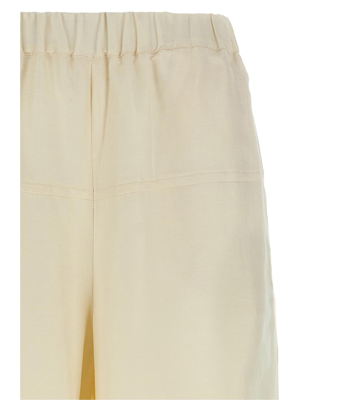 MAX MARA Белые льняные прямые брюки, фото 3