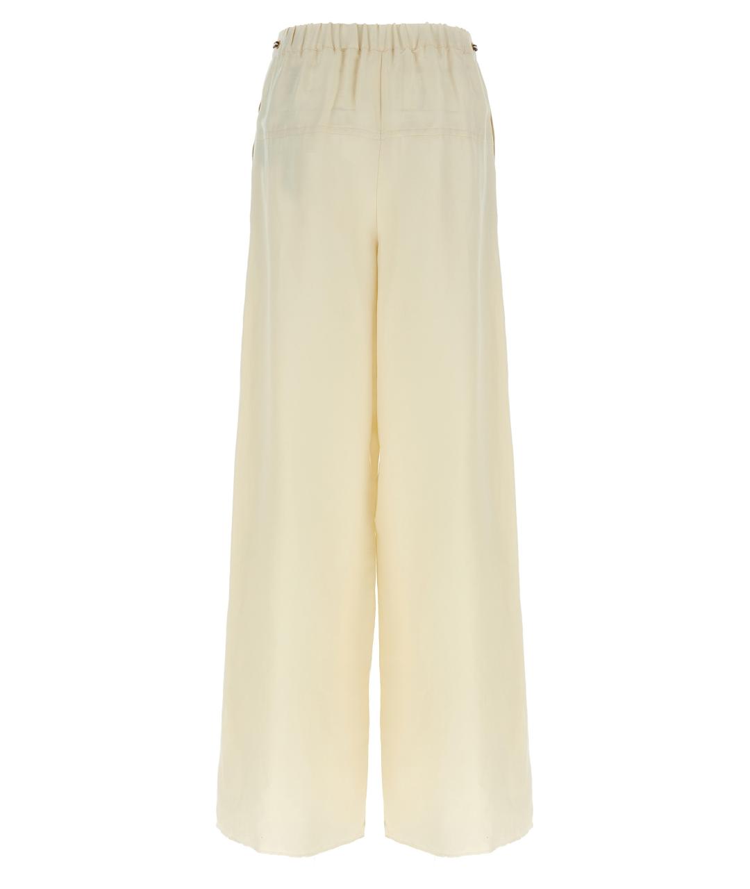MAX MARA Белые льняные прямые брюки, фото 2