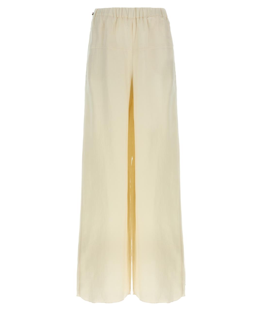 MAX MARA Белые льняные прямые брюки, фото 1