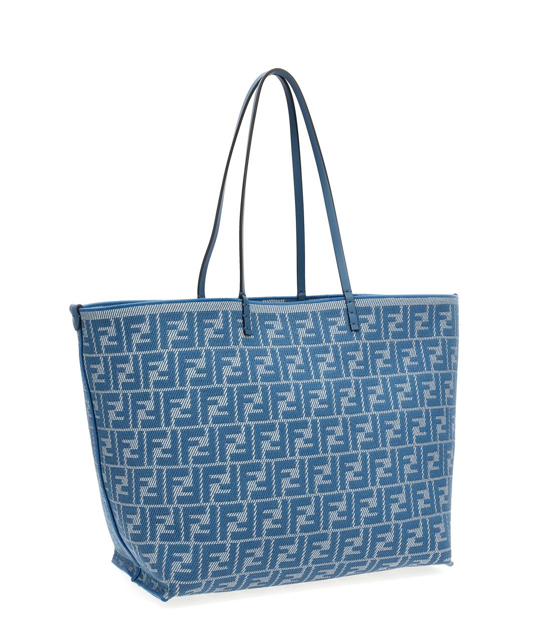 FENDI Голубая хлопковая сумка тоут, фото 3