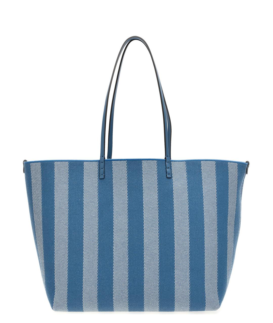 FENDI Голубая хлопковая сумка тоут, фото 1