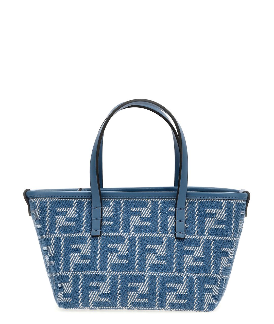 FENDI Голубая хлопковая сумка тоут, фото 1