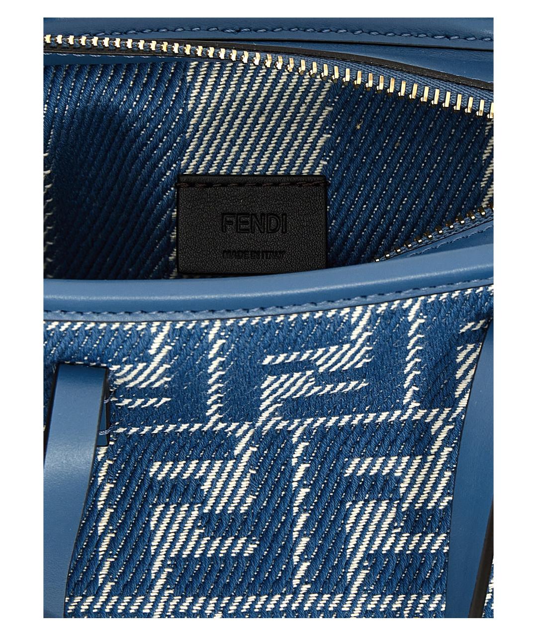FENDI Голубая хлопковая сумка тоут, фото 4