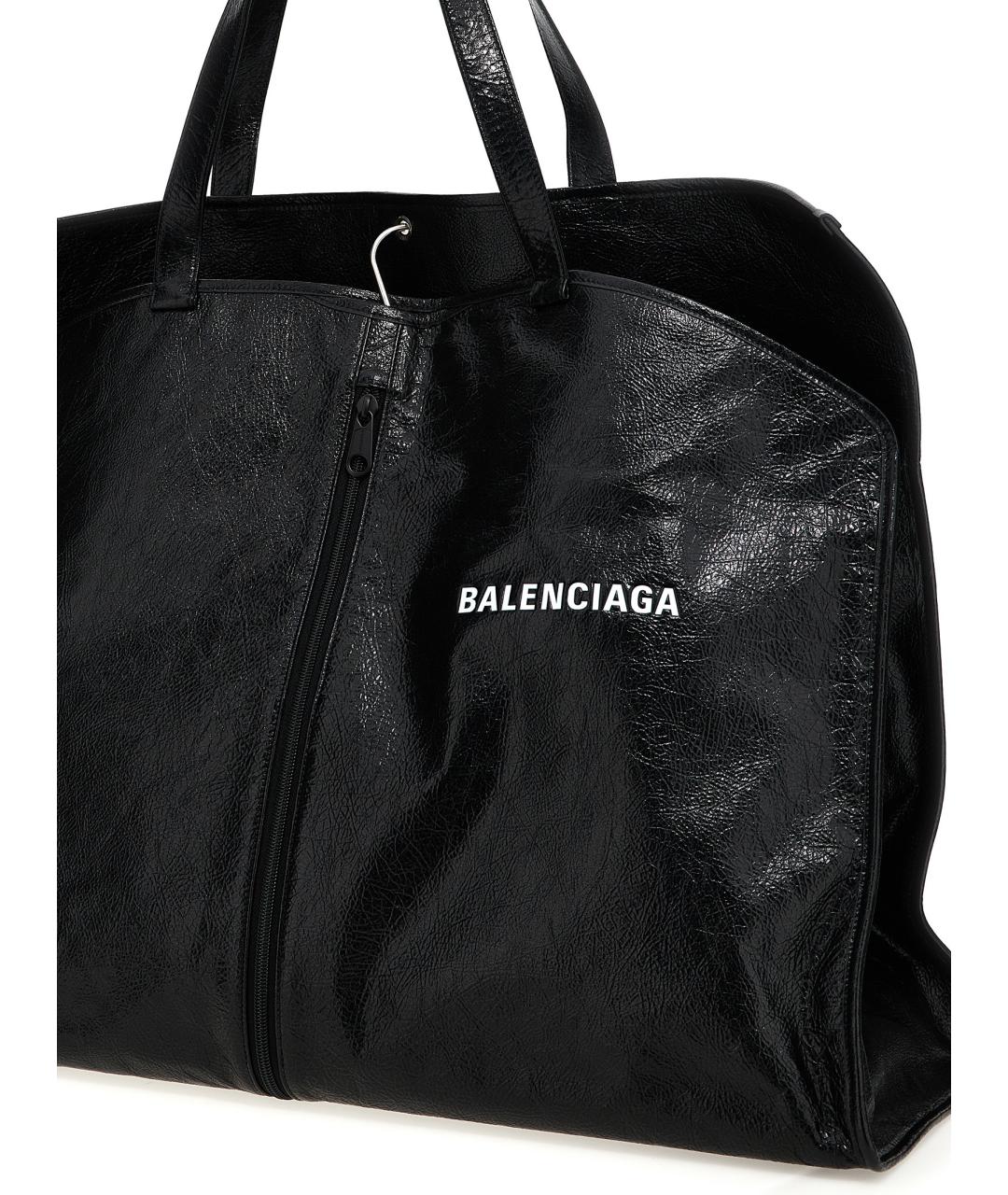 BALENCIAGA Черная кожаная сумка тоут, фото 3