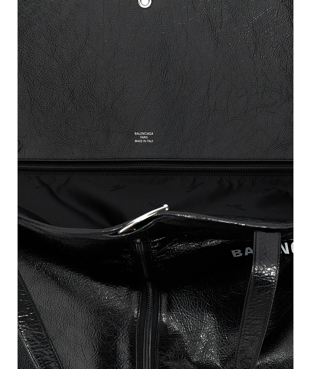 BALENCIAGA Черная кожаная сумка тоут, фото 4