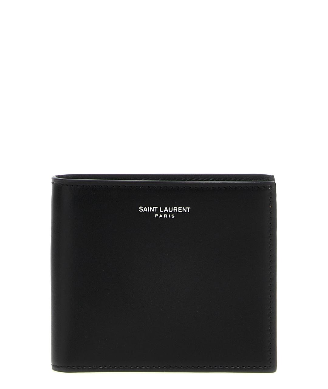 SAINT LAURENT Черный кожаный кошелек, фото 1