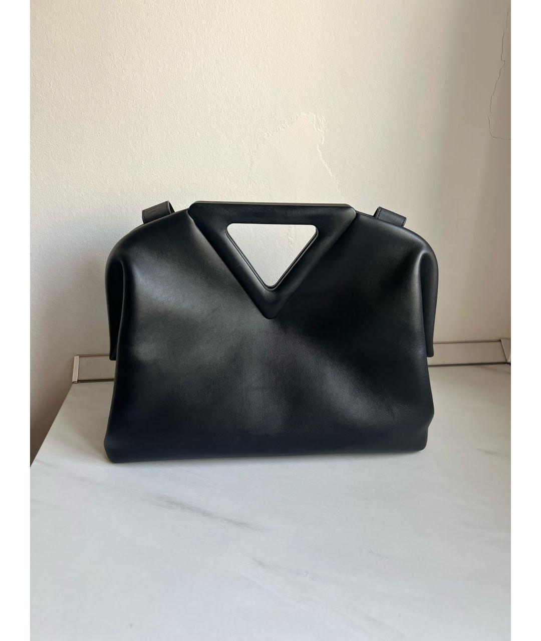 BOTTEGA VENETA Черная кожаная сумка с короткими ручками, фото 8
