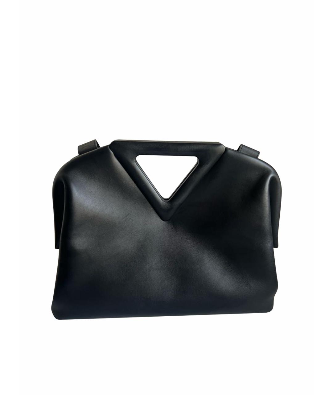 BOTTEGA VENETA Черная кожаная сумка с короткими ручками, фото 1