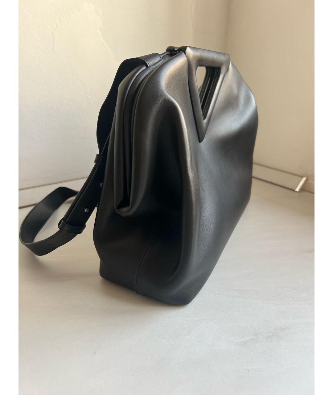 BOTTEGA VENETA Черная кожаная сумка с короткими ручками, фото 2