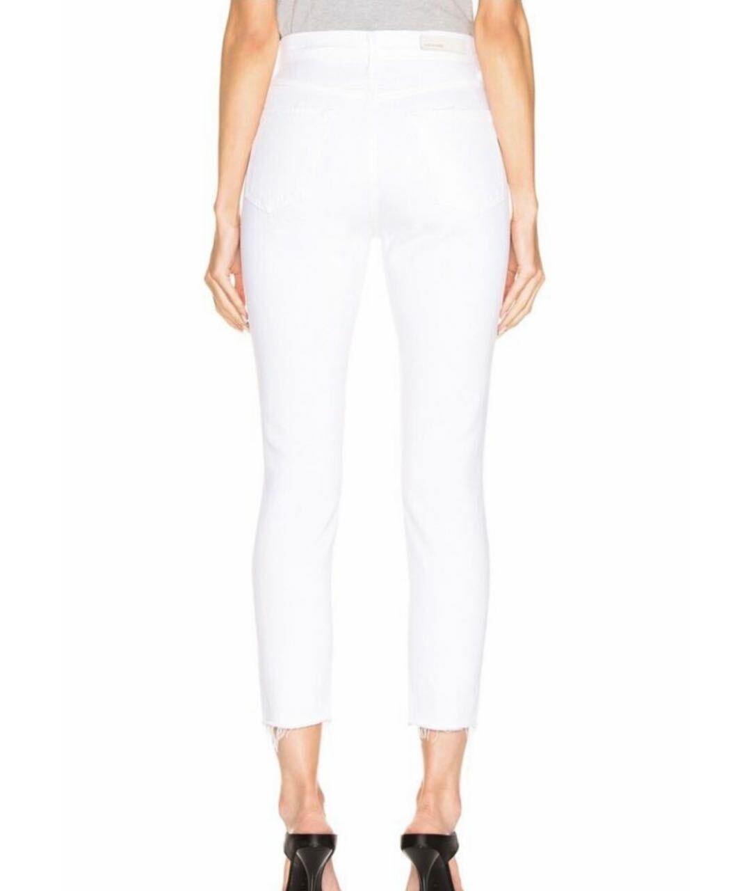 GRLFRND Белые хлопковые прямые джинсы, фото 6