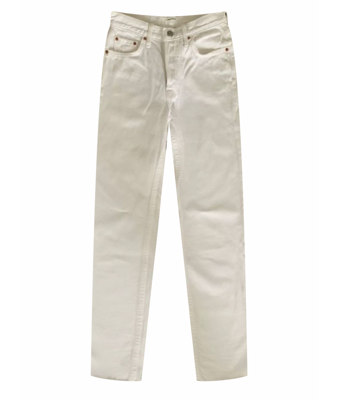 GRLFRND Белые хлопковые прямые джинсы, фото 1