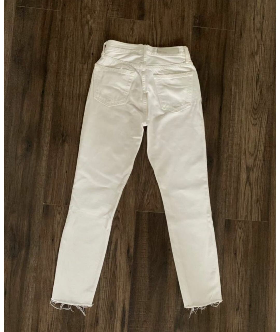 GRLFRND Белые хлопковые прямые джинсы, фото 2