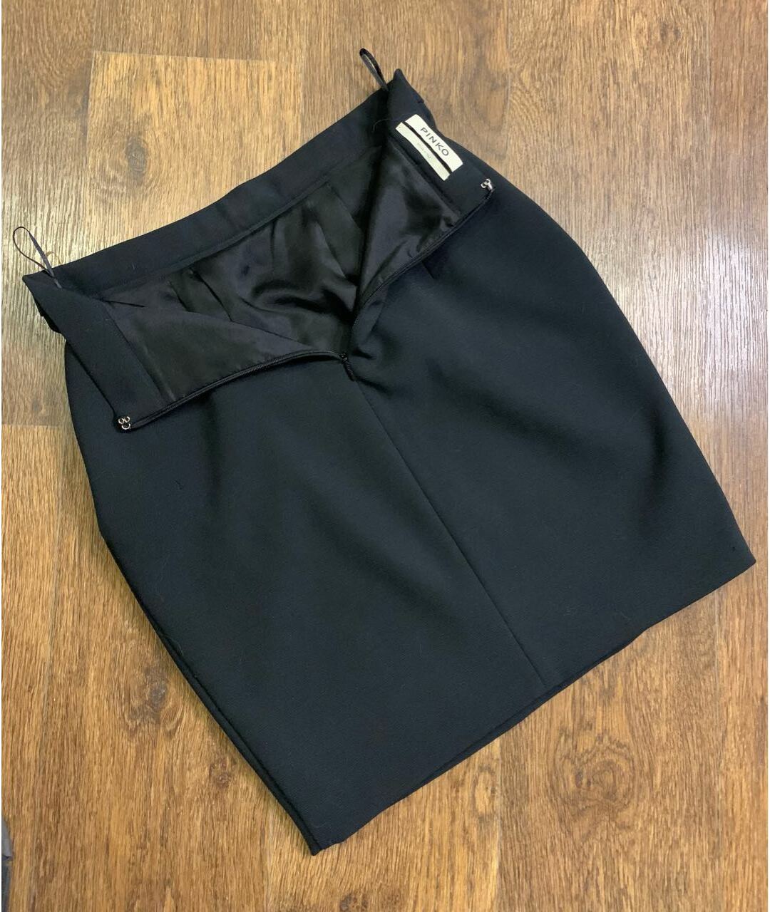 PINKO Черная полиэстеровая юбка мини, фото 4