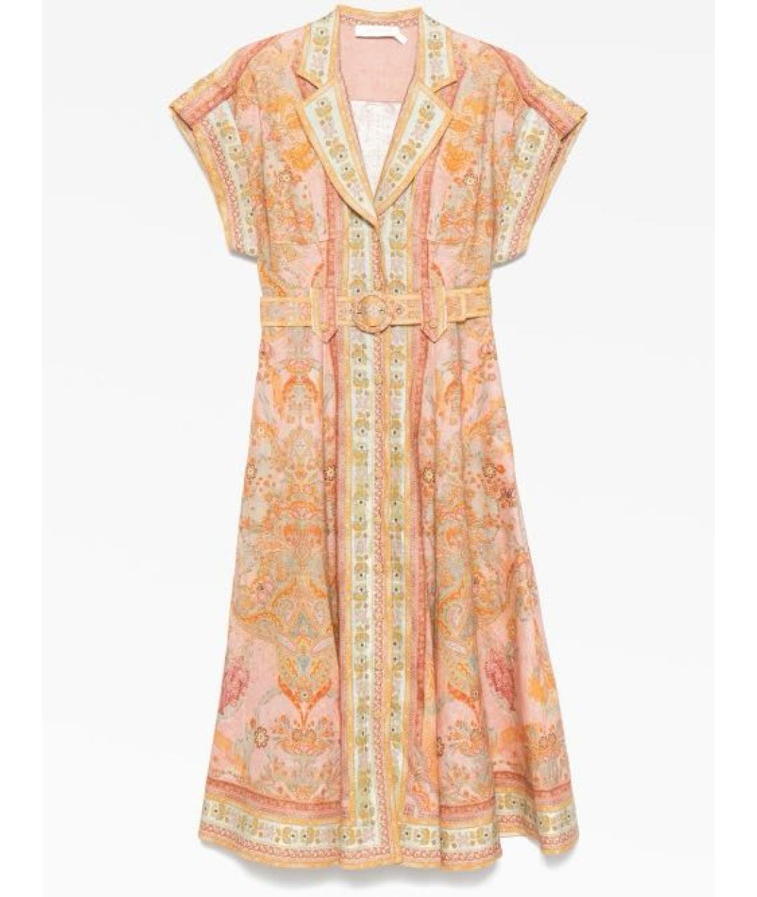 ZIMMERMANN Розовое льняное повседневное платье, фото 1
