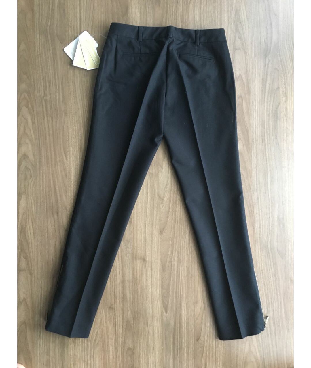 MICHAEL MICHAEL KORS Черные хлопко-эластановые прямые брюки, фото 2