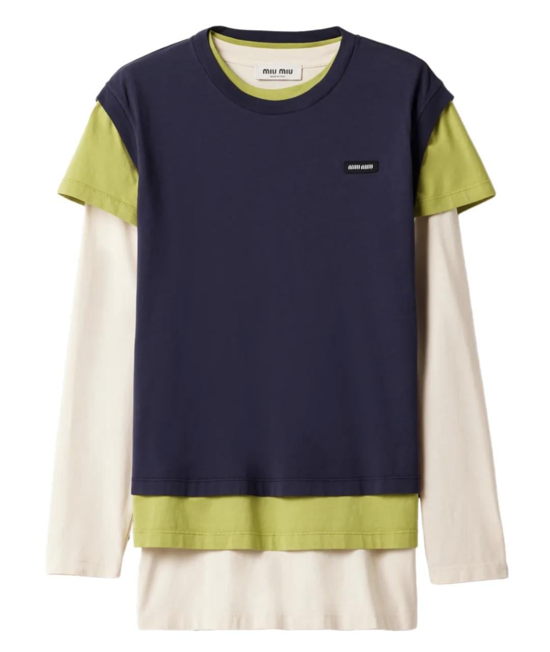 MIU MIU Мульти хлопковая футболка, фото 1