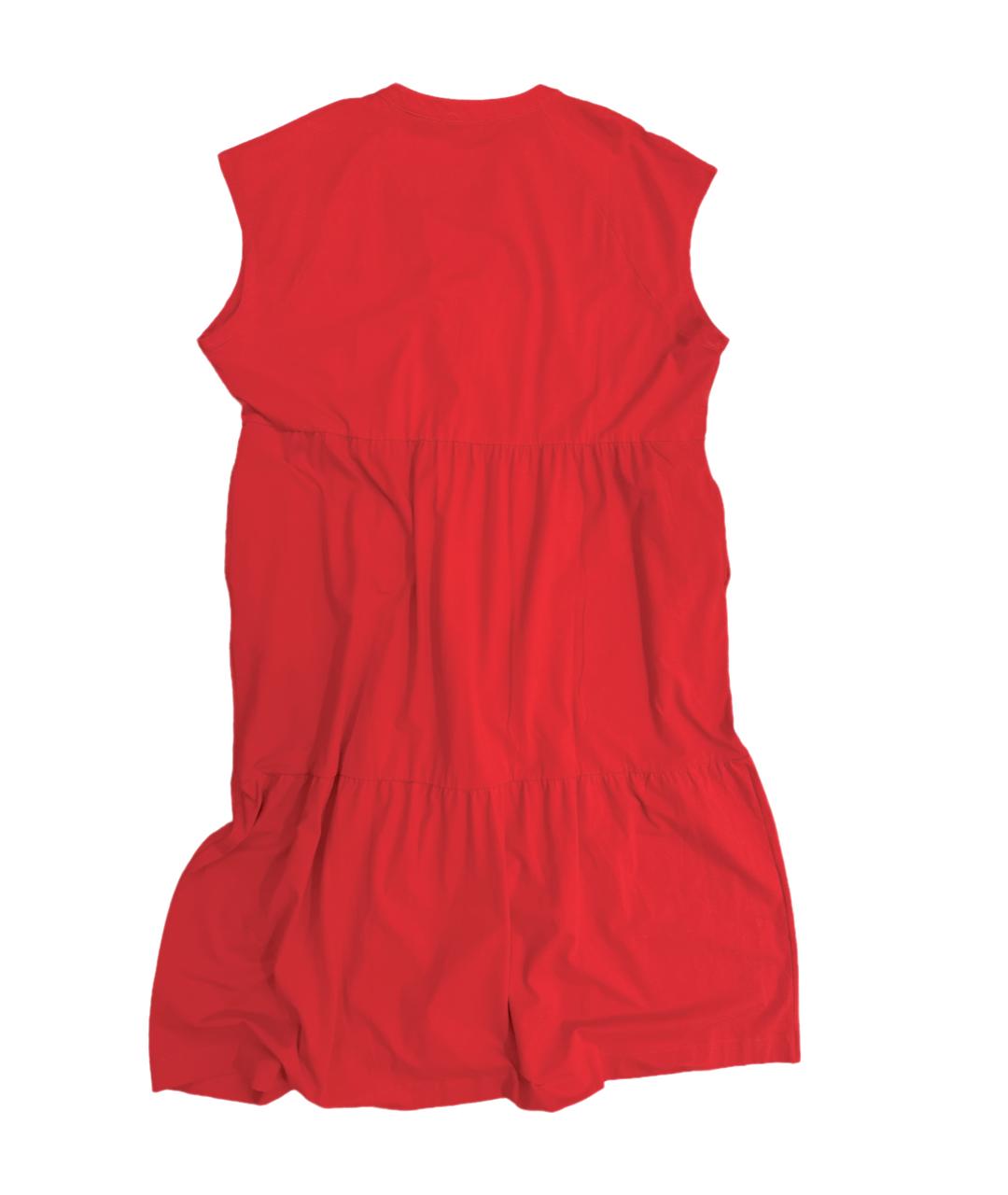 DKNY Красное хлопко-эластановое повседневное платье, фото 8