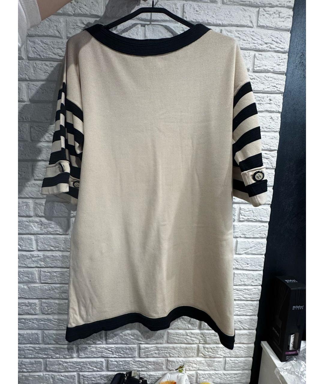 CHANEL Бежевое хлопковое повседневное платье, фото 3