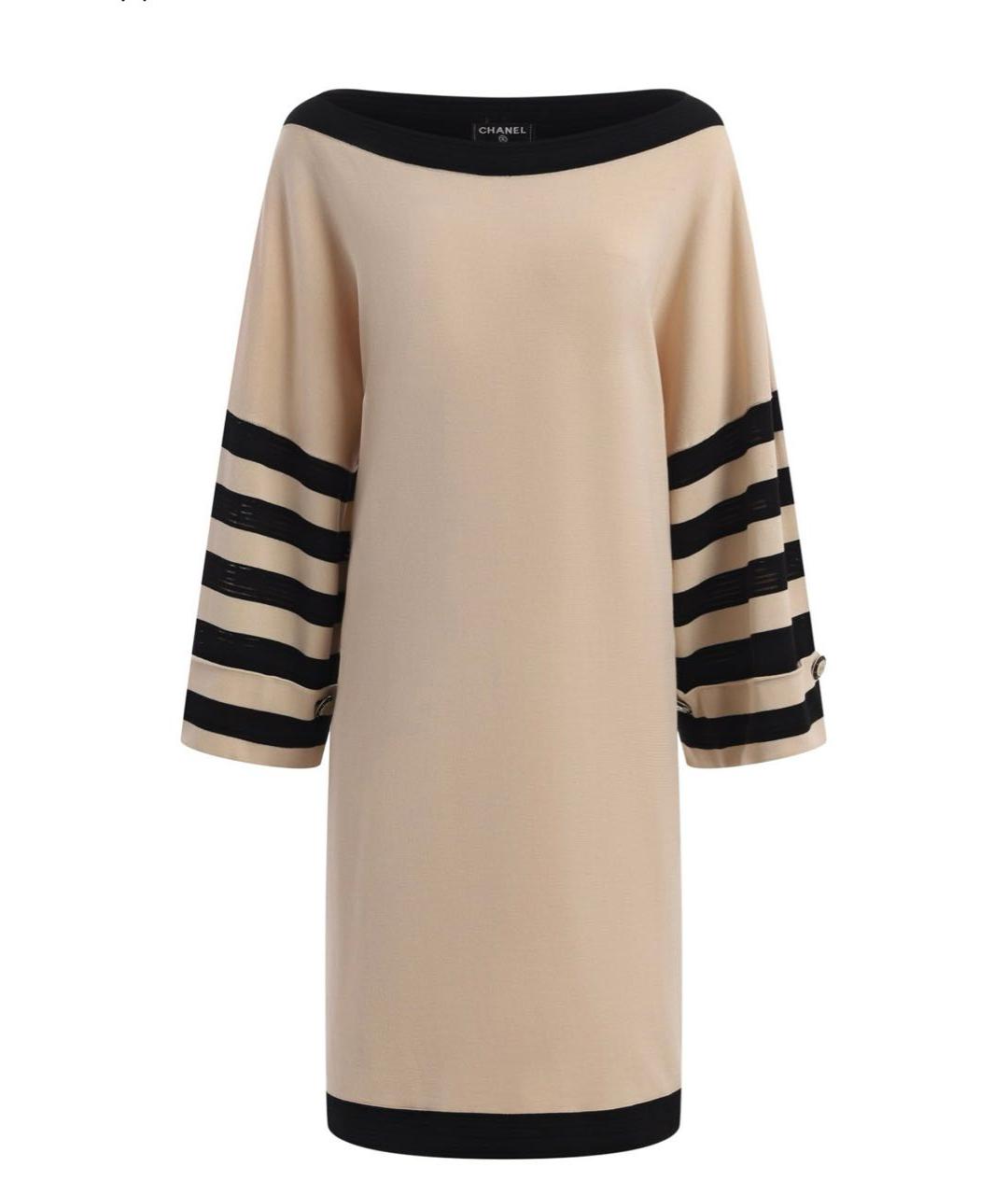 CHANEL Бежевое хлопковое повседневное платье, фото 1