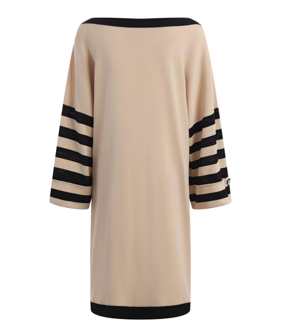 CHANEL Бежевое хлопковое повседневное платье, фото 2