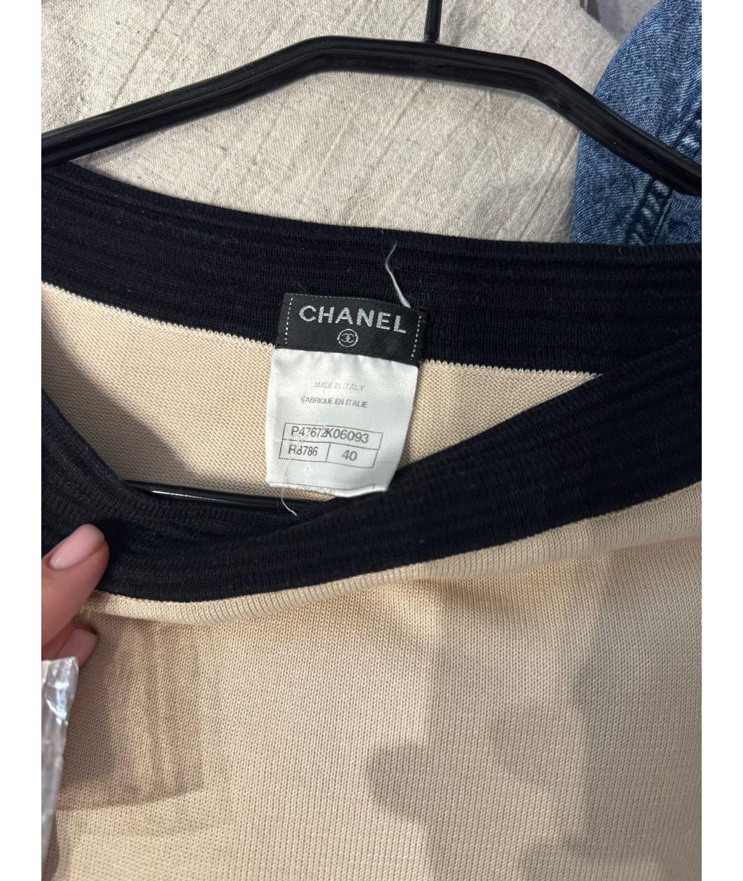 CHANEL Бежевое хлопковое повседневное платье, фото 4