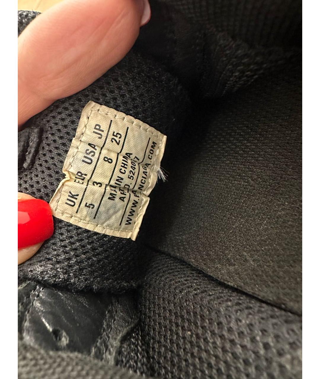 BALENCIAGA Черные текстильные кроссовки, фото 3
