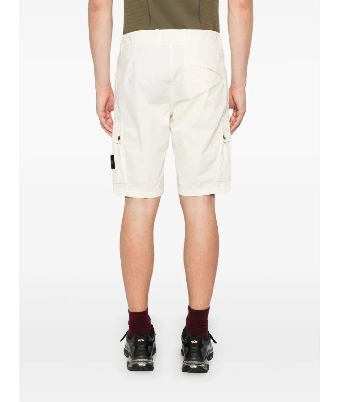 STONE ISLAND Белые хлопковые шорты, фото 5
