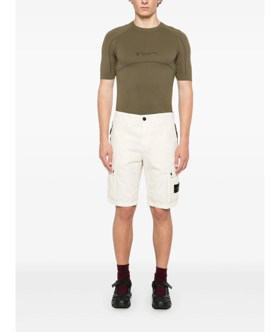 STONE ISLAND Белые хлопковые шорты, фото 2