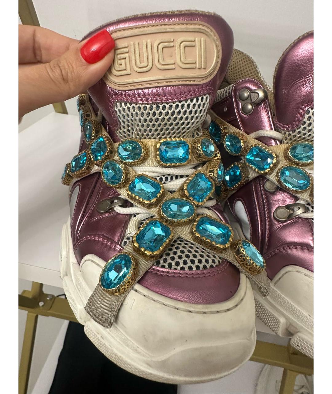 GUCCI Мульти кожаные кроссовки, фото 5