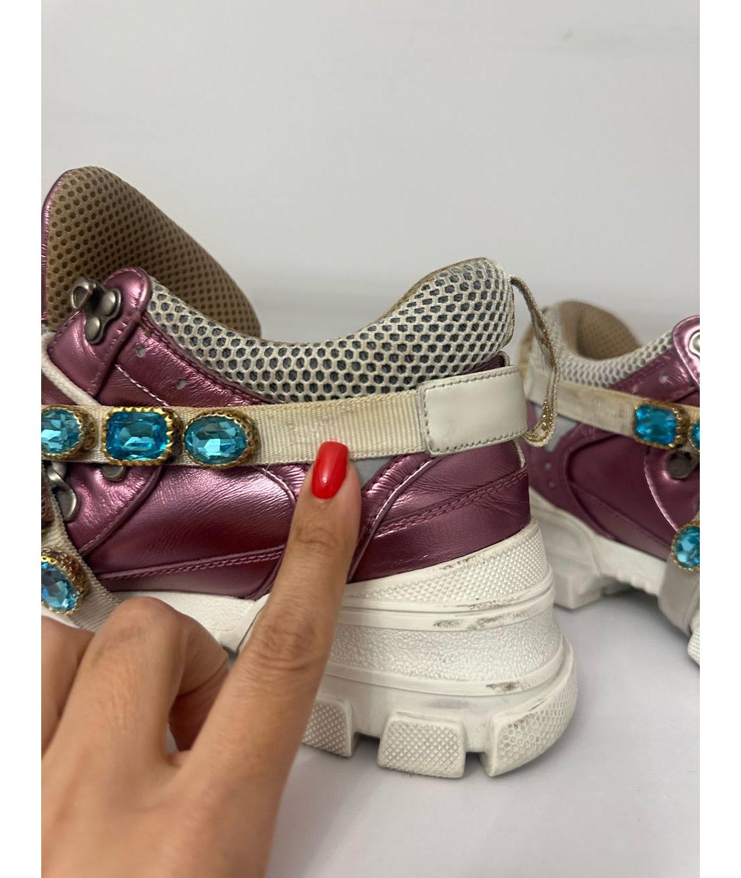 GUCCI Мульти кожаные кроссовки, фото 7