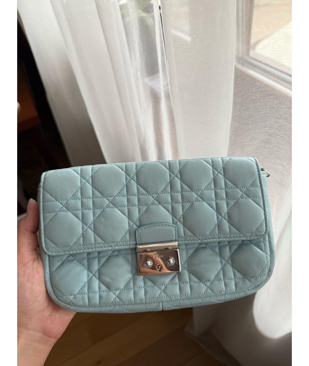 CHRISTIAN DIOR Голубая кожаная сумка через плечо, фото 6