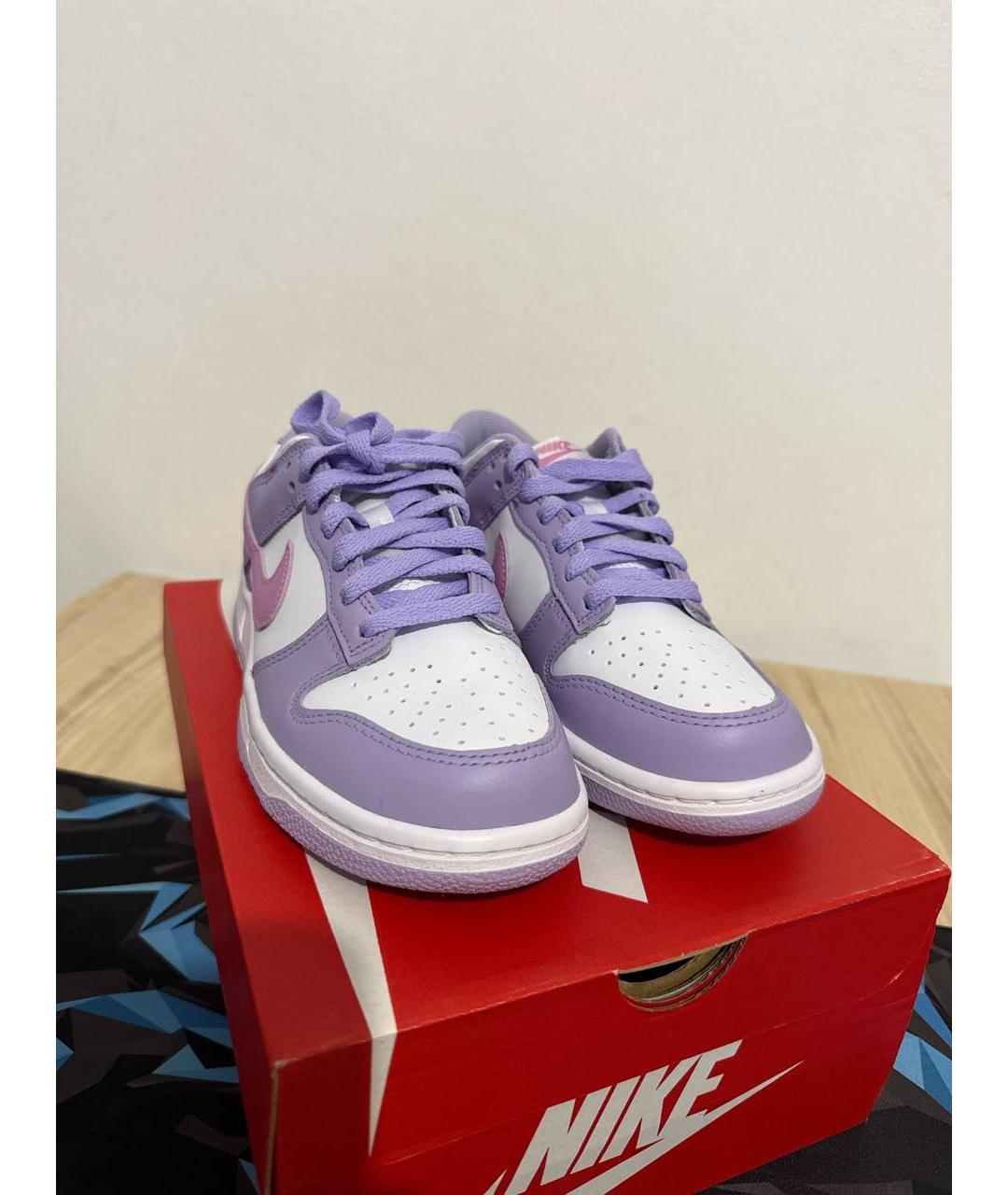 NIKE Фиолетовые кожаные кроссовки, фото 6
