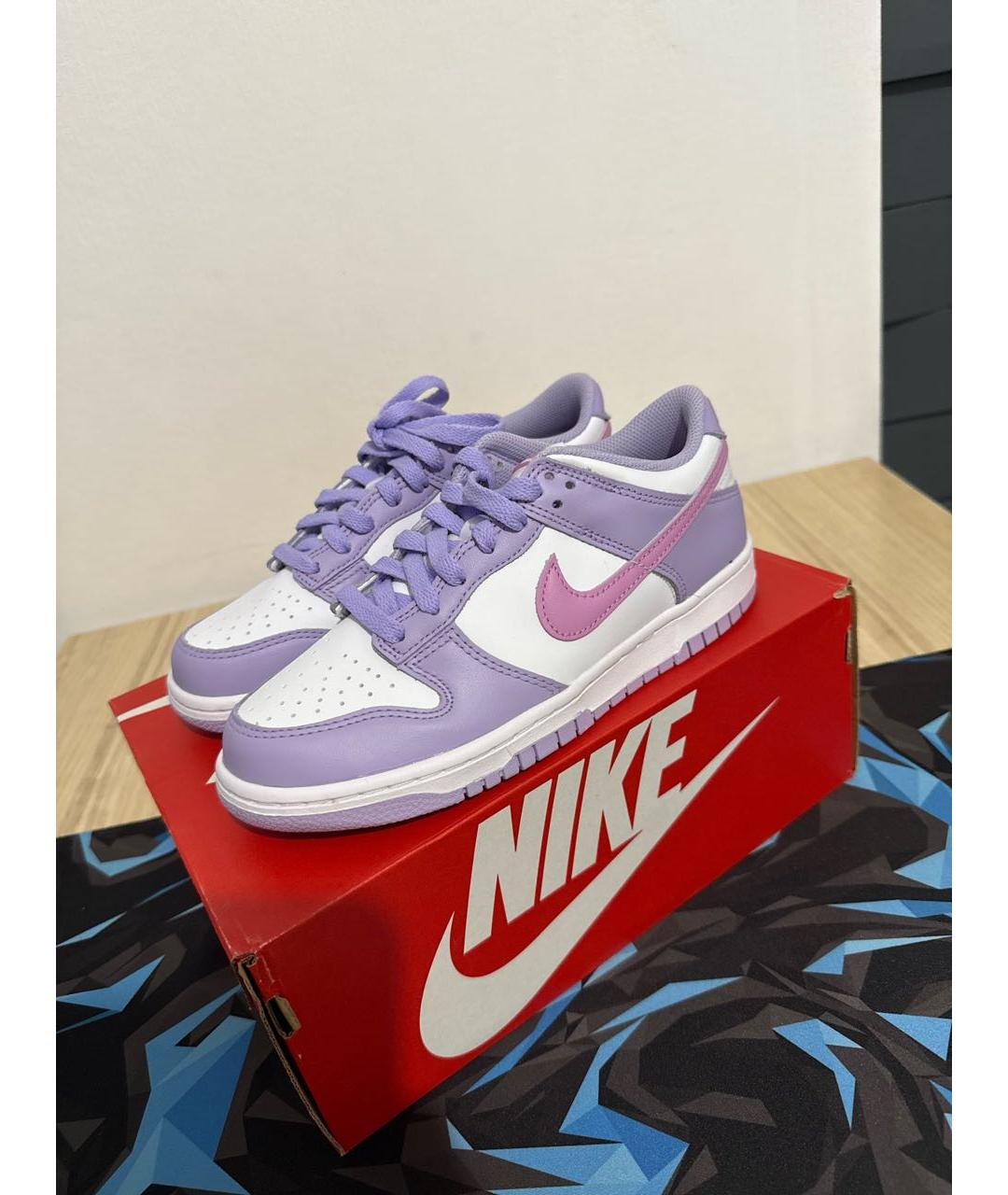 NIKE Фиолетовые кожаные кроссовки, фото 7