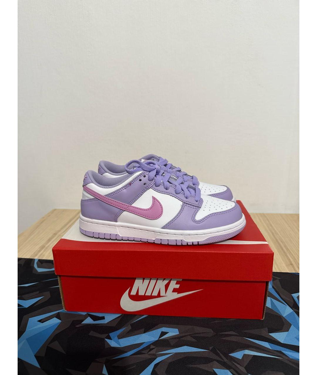 NIKE Фиолетовые кожаные кроссовки, фото 5