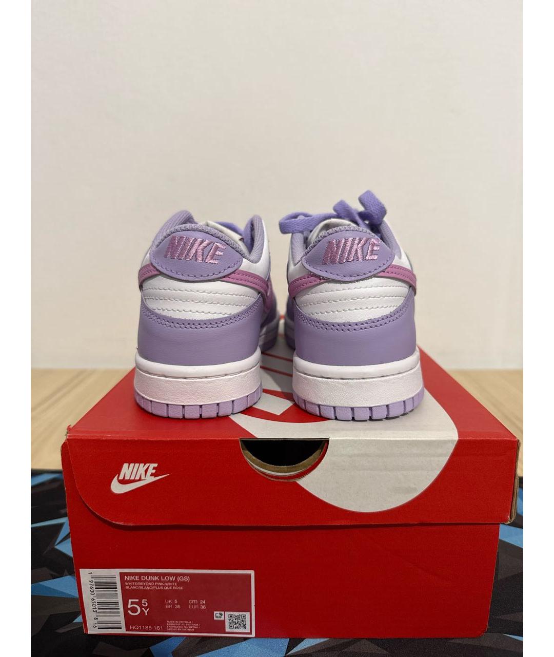 NIKE Фиолетовые кожаные кроссовки, фото 4