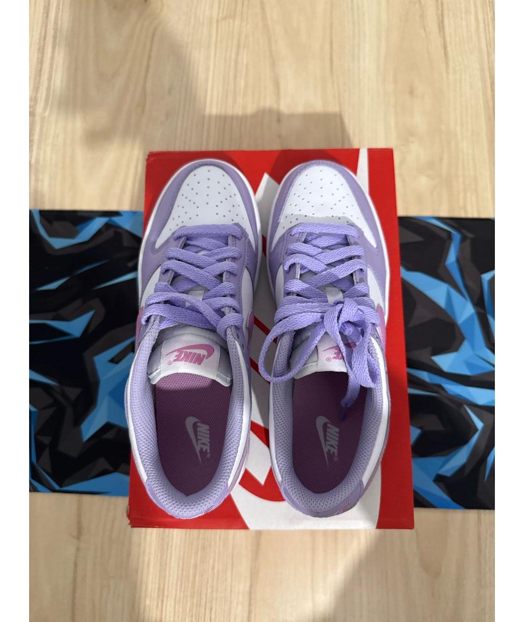 NIKE Фиолетовые кожаные кроссовки, фото 3
