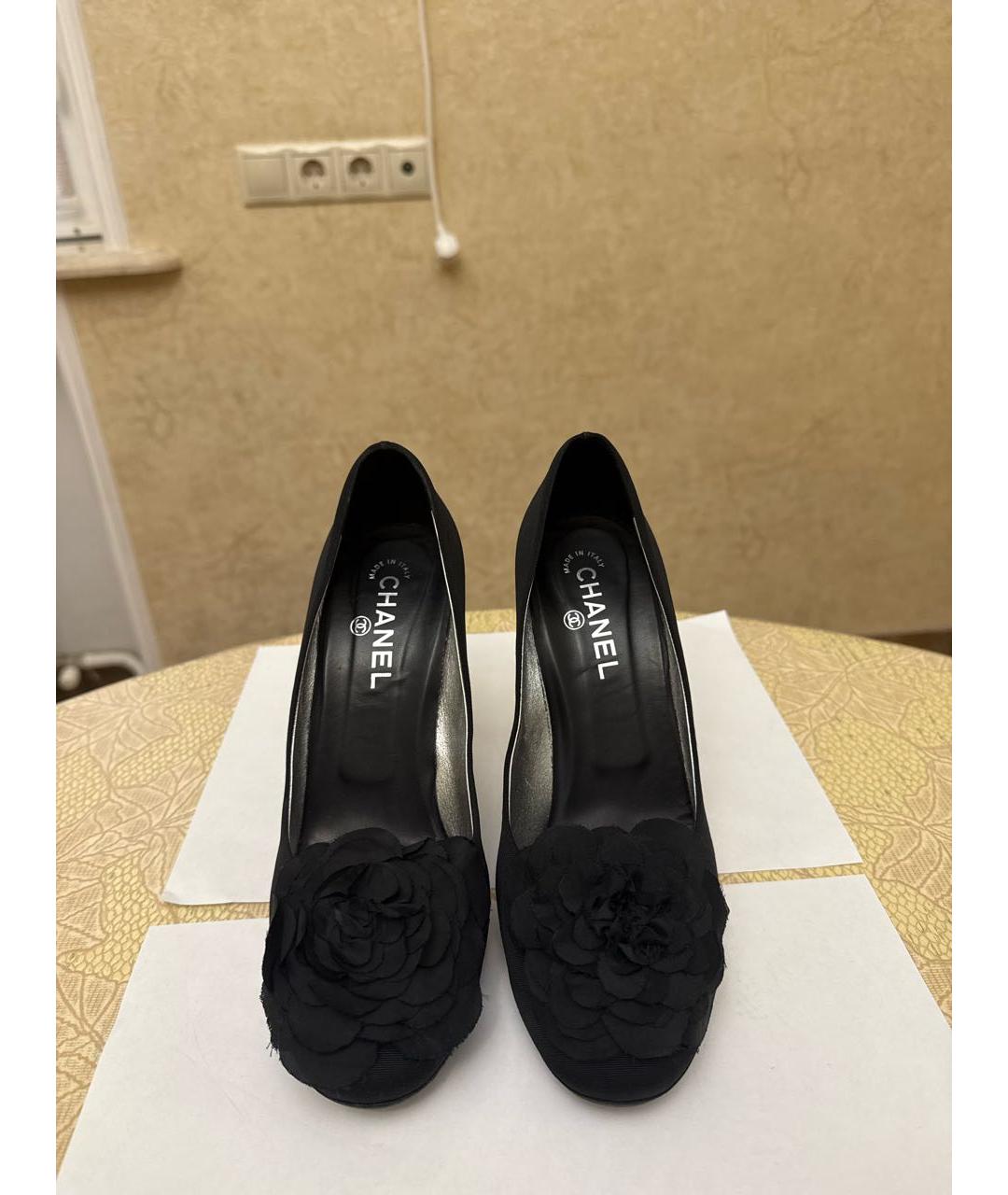 CHANEL Черные текстильные туфли, фото 2
