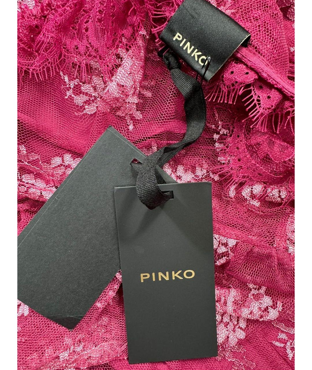 PINKO Бордовое кружевное повседневное платье, фото 8