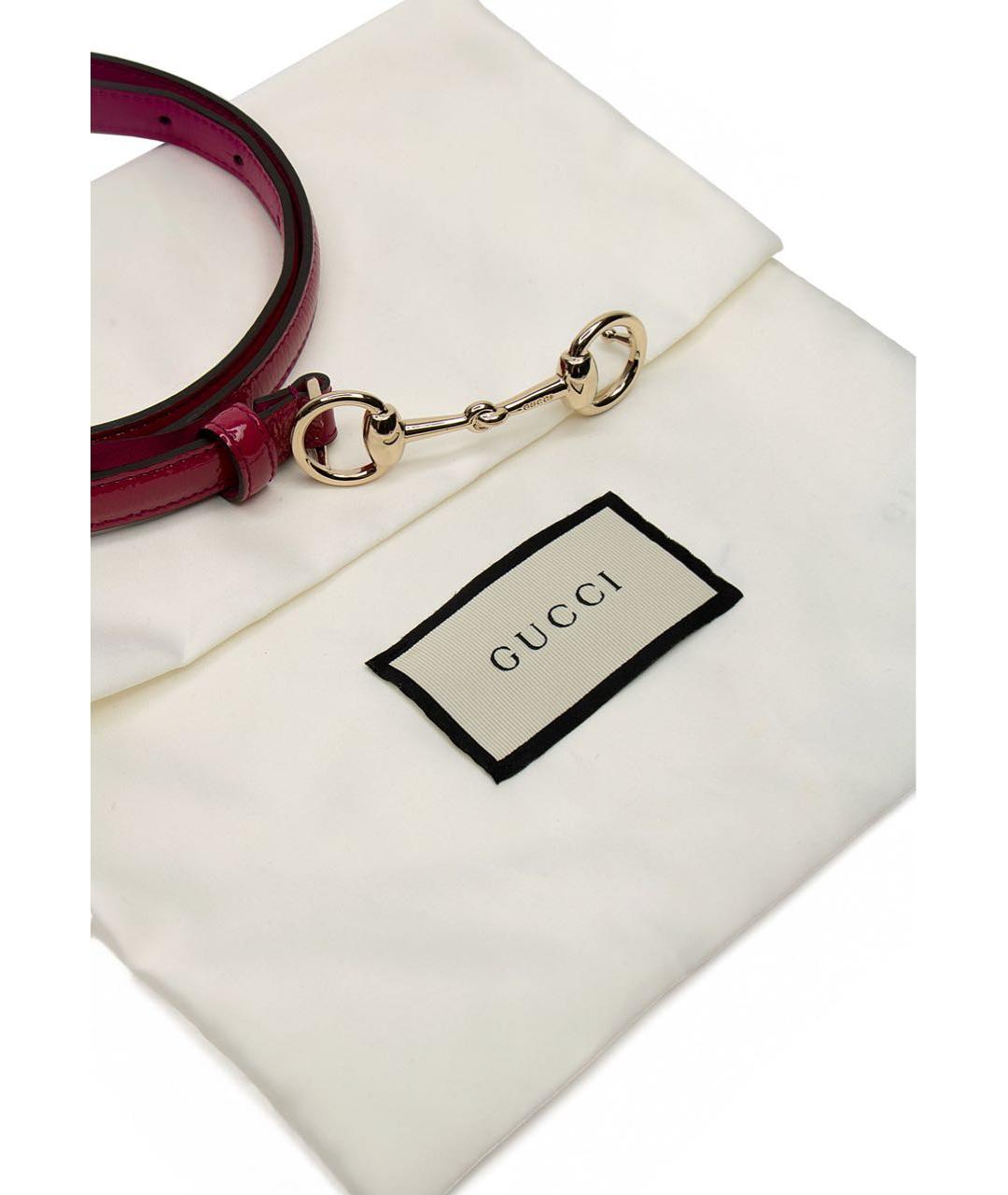 GUCCI Розовый ремень из лакированной кожи, фото 3